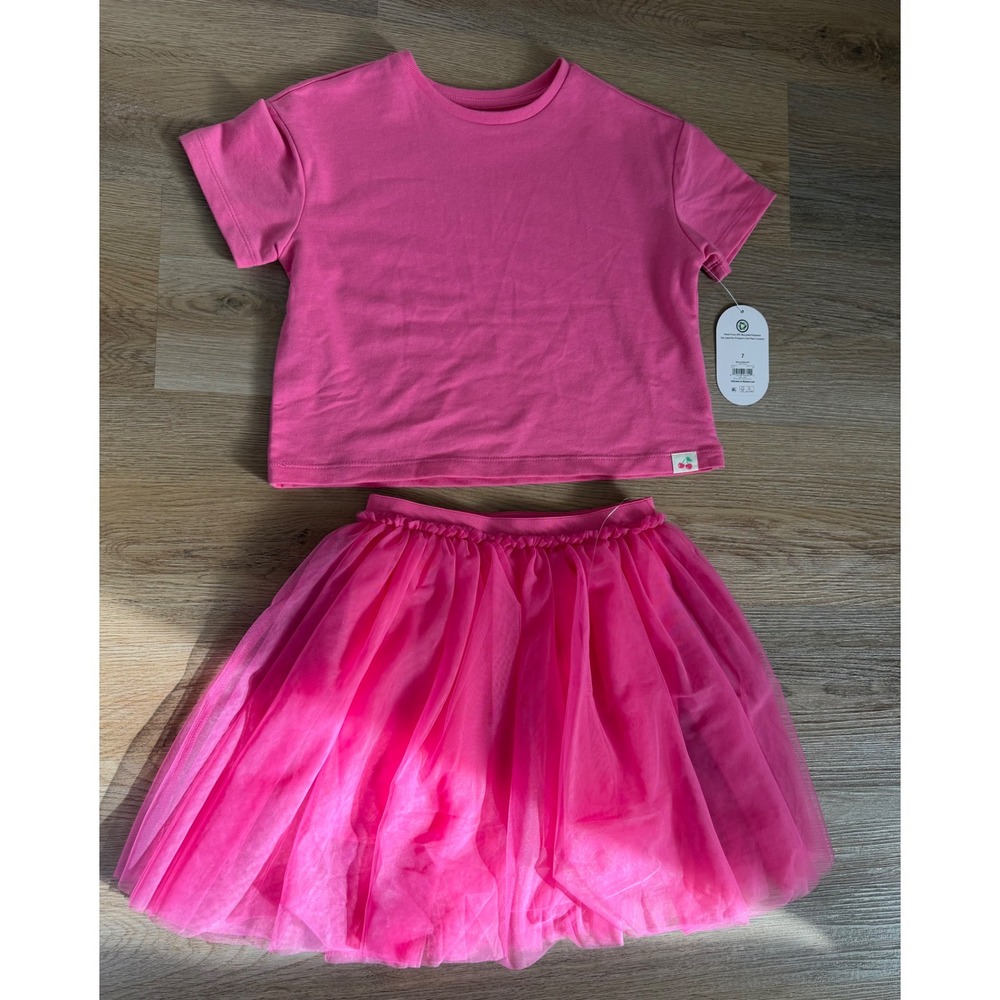 Girl outfit set size 7 tutu skirt with shirt